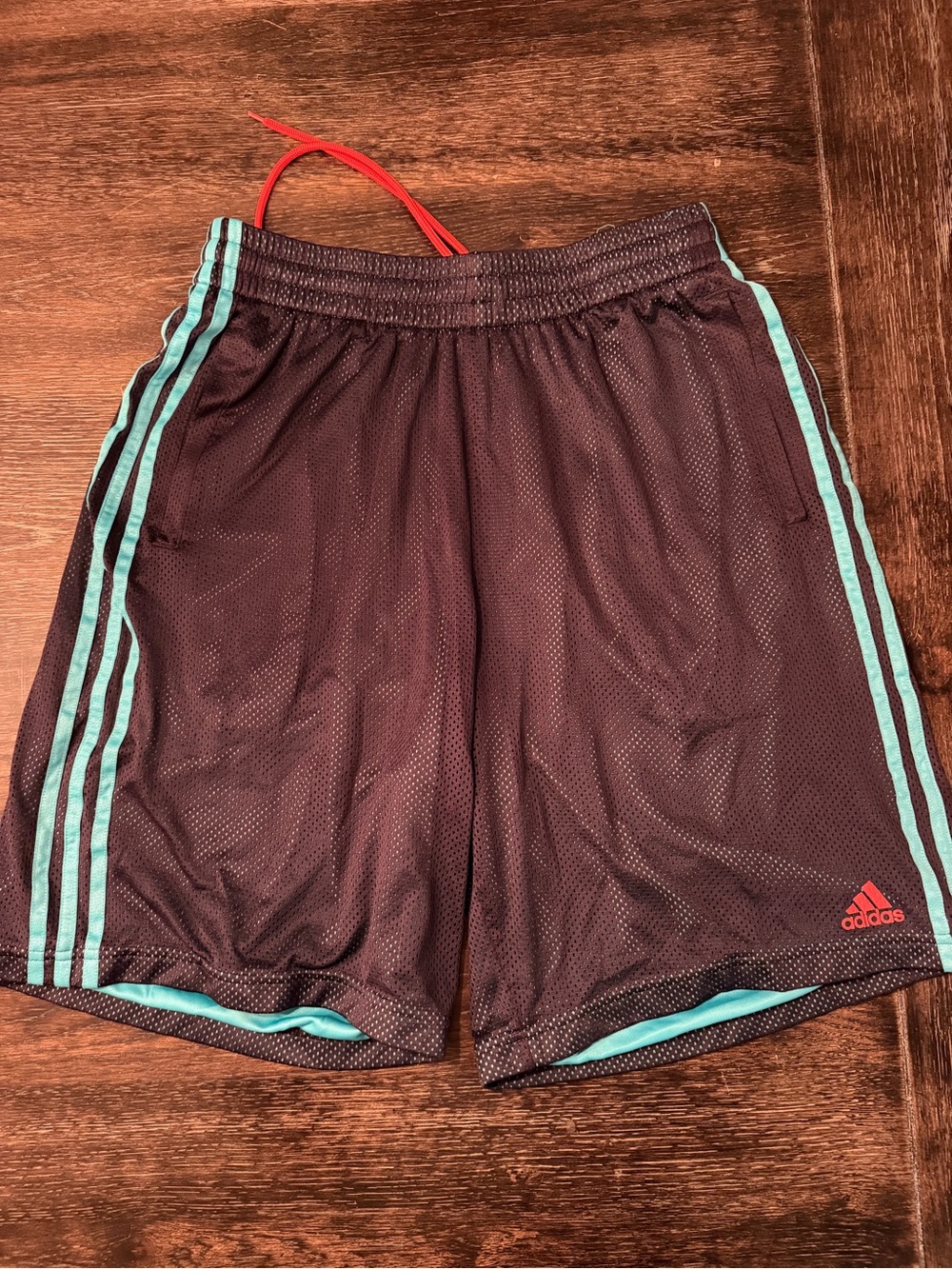 Adidas basketball shorts new size large teal and black Miami dolphins colors